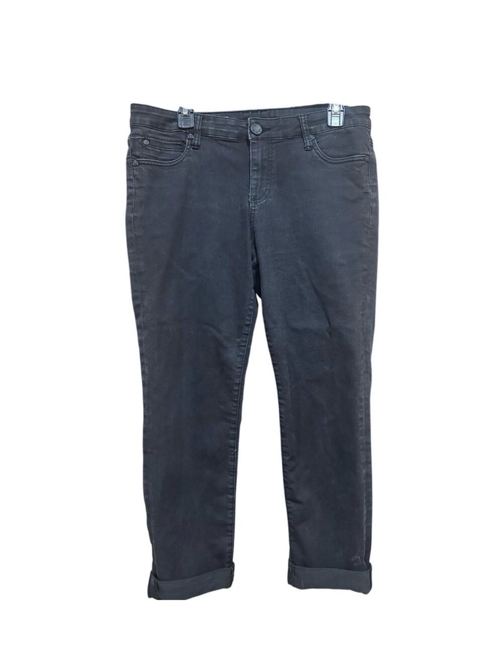 Women’s Kut from the Kloth Dark Black Straight-Leg Jeans Size 10